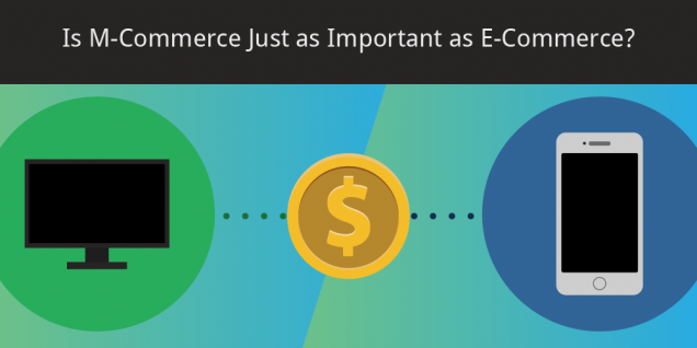 m-commerce desktop versus phone gradient flat icon image